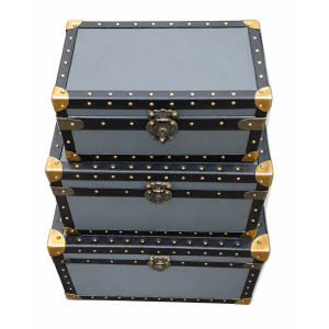 Modern Trunk set of 3 Grey Black 
