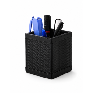 Premium Leather Desk Organizer Pen Holder