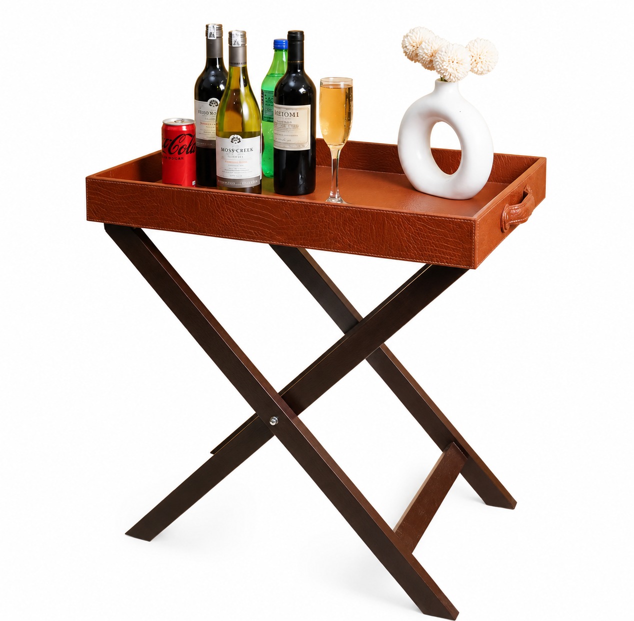 Tan Croco Butler Tray
