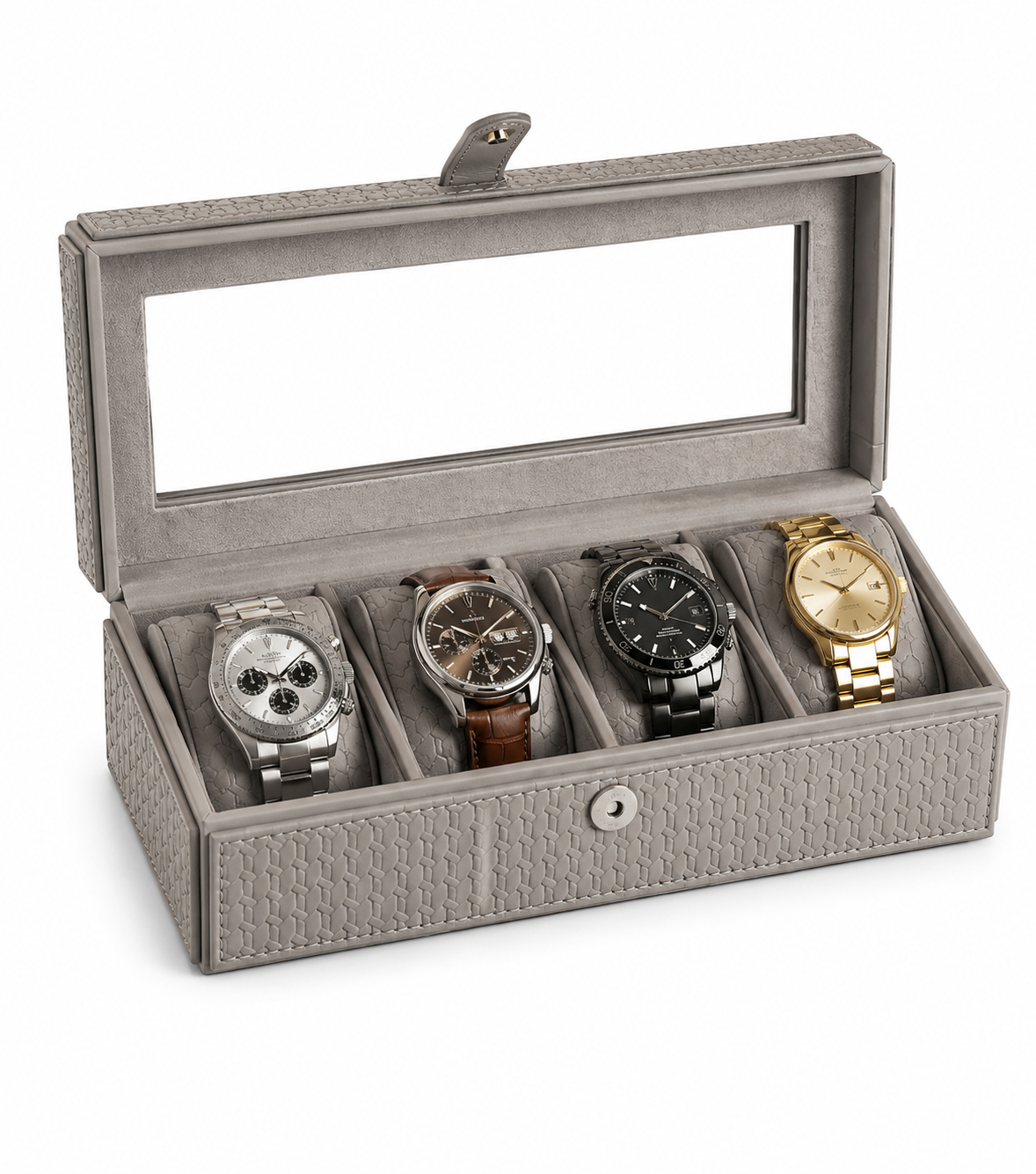 Premium Leather Watch Box – 4 Slot Organize