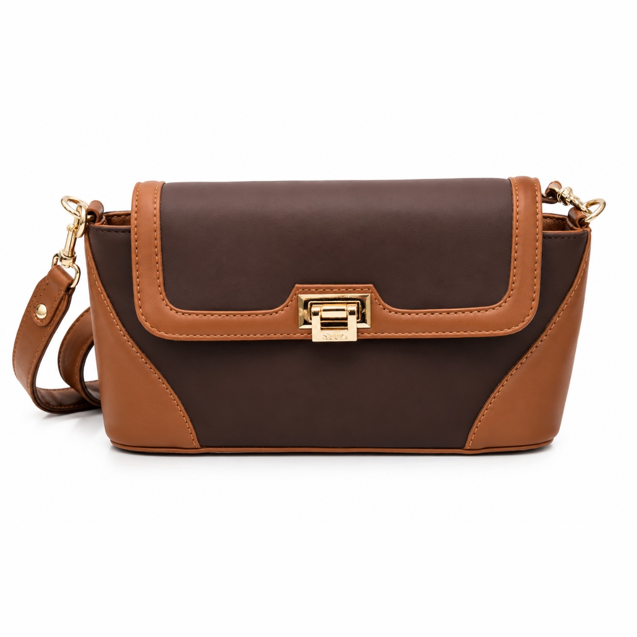 Elegant Dual Tone Leather Ladies Sling Bag