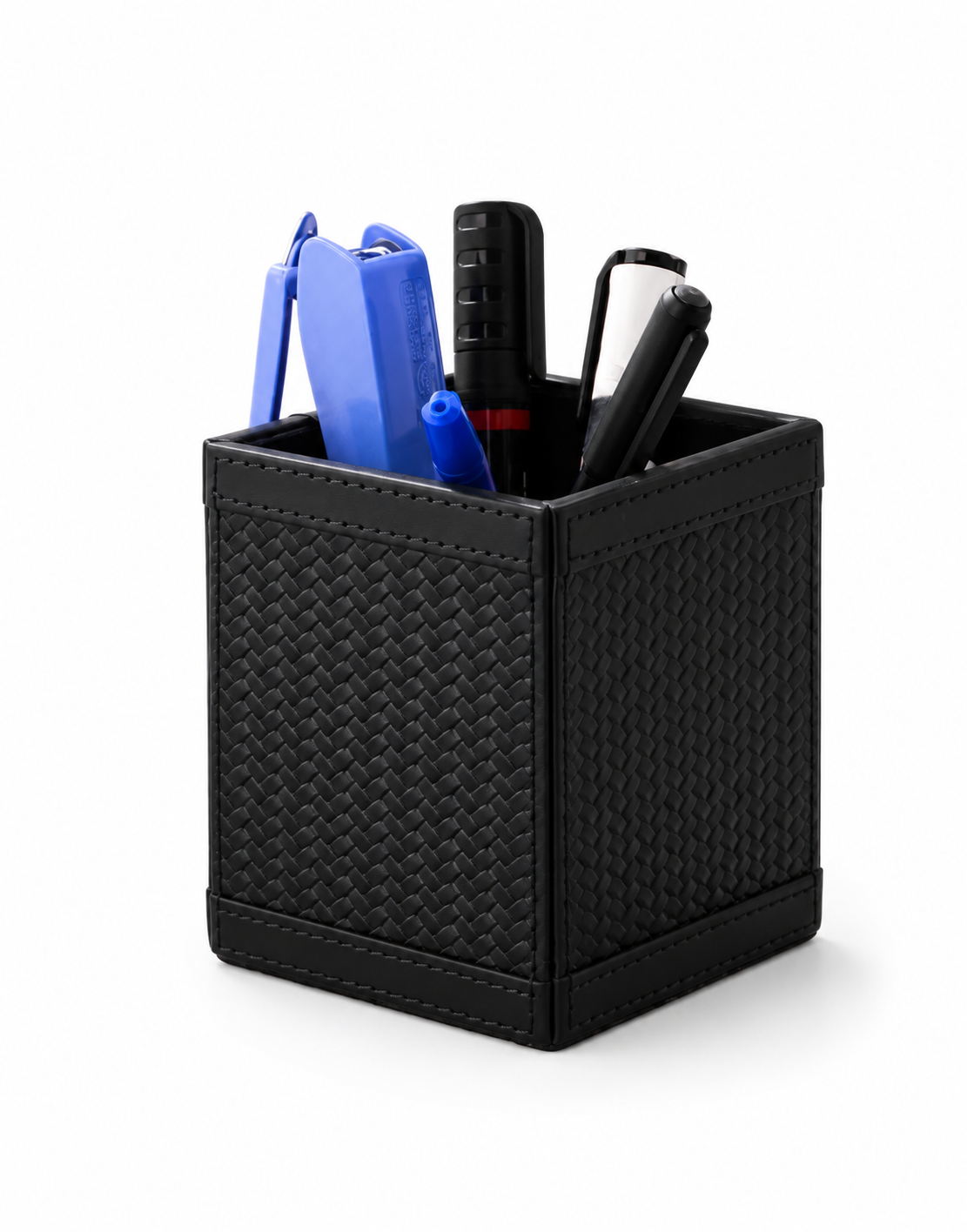 Premium Leather Desk Organizer Pen Holder