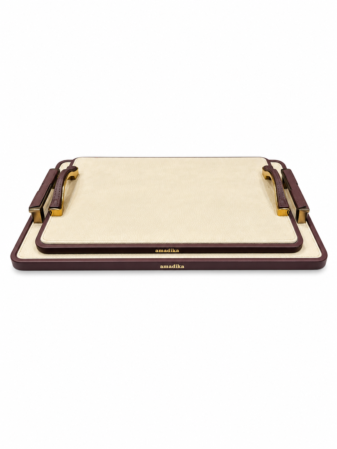Luxe Leather Serving Tray Set